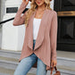 LakenLea Full Size Open Front Long Sleeve Cardigan