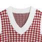 Houndstooth V-Neck Sweater Vest