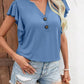 Notched Cap Sleeve T-Shirt