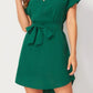 Tied Notched Short Sleeve Dress