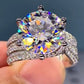 3 Carat Moissanite Three-Layer Ring