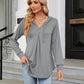 Full Size Long Sleeve Hooded Blouse