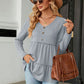 Full Size Long Sleeve V-Neck Cable-Knit Blouse