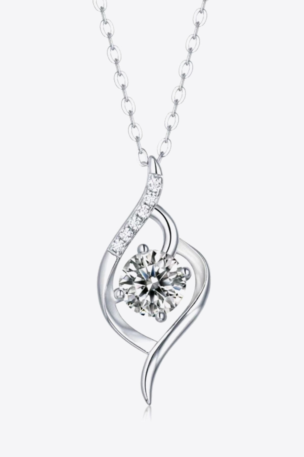 Women's Platinum-Plated 1 Carat Moissanite Pendant Necklace