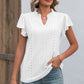 Eyelet Notched Flutter Sleeve T-Shirt