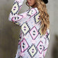 Geometric V-Neck Long Sleeve T-Shirt
