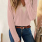 Eyelet V-Neck Dropped Shoulder T-Shirt