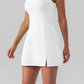 Square Neck Sleeveless Slit Mini Active Dress