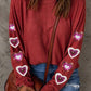 Heart Sequin Round Neck Long Sleeve T-Shirt