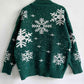 CHRISTMAS Snowflake Pattern Dropped Shoulder Sweater
