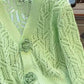 Openwork V-Neck Dropped Shoulder Cardigan
