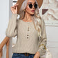 Cable-Knit Round Neck Buttoned Sweater