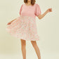 HEYSON Full Size Round Neck Floral Ruffle Hem Mini Dress