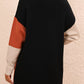 TrendSetEE Color Block Mock Neck Dropped Shoulder Sweater Dress