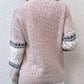 CHRISTMAS Snowflake Pattern Mock Neck Sweater