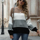 Color Block Round Neck Sweater