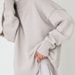 Turtle Neck Dropped Shoulder Sweater