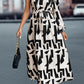 Printed One-Shoulder Tie Waist Dress