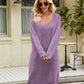CozyWonders V-Neck Long Sleeve Sweater Dress