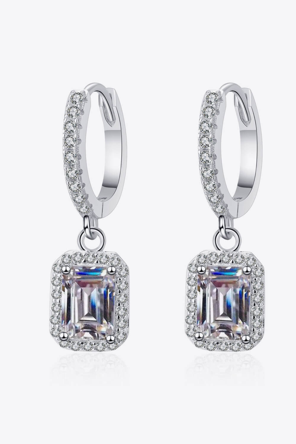 2 Carat Moissanite 925 Sterling Silver Women's Drop Earrings