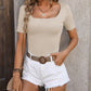 Square Neck Short Sleeve Sweater