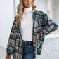 Plaid Snap Down Hooded Jacket