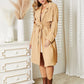 Culture Code Full Size Tied Tan Trench Coat with Pockets