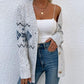 Charming Trends Heathered Pocketed Button Up Cardigan