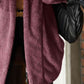 Open Front Hooded Teddy Coat