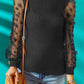 SOSPRING Full Size Textured Applique Long Sleeve Blouse