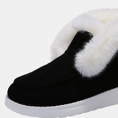 Toshia Lynn Furry Suede Ankle Snow Boots