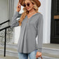 Full Size Long Sleeve Hooded Blouse