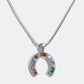 Inlaid Zircon Pendant Stainless Steel Necklace