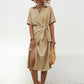 Tied Slit Short Sleeve Dress