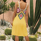 Openwork Sleeveless Embroidery Dress