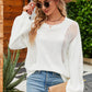 Beauteous Openwork Round Neck Dropped Shoulder Knit Top