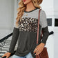 Leopard Striped Round Neck T-Shirt