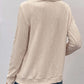 Beige Tied Mock Neck Long Sleeve Knit Top