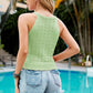 SO YOU Ribbed Trim Round Neck Sleeveless Knit Top