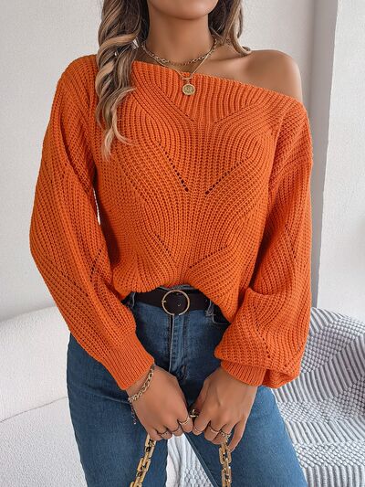 NotSoBasic Openwork Long Sleeve Sweater