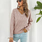 Openwork V-Neck Sweater