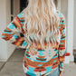 Printed Button Up Long Sleeve Shirt