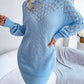Women's Candida Openwork Boat Neck Sweater Dress