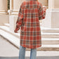 Plaid Collared Neck Long Sleeve Shirt