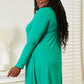 Zenana Full Size Teal Long Sleeve Flare Dress with Pockets
