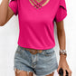 Malibu Dreams Women's Strappy V-Neck Petal Sleeve Top