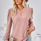 Notched Long Sleeve T-Shirt