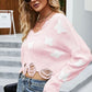 Butterfly Distressed Dropped Shoulder Sweater