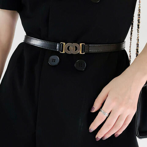 Chic Woman Alloy Buckle PU Belt