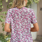 Floral V-Neck Short Sleeve T-Shirt